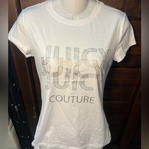Juicy couture white t-Shirt logo new size s